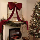 Ikeehome  Giant Velvet Christmas Tree Decoration Bow 70.8 Inches Xmas Tree Topper Bow Holiday Ornaments For Door Window Fireplace Garden