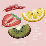 Wool Fruit Shaped Bath Rug  Non Slip Bathroom Mat Soft Decorative Floor Carpet for Bedside Living Room Nursery