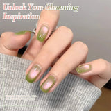 Green Guava Gel Nail Polish Cat Magnetic Light 10ml Sparkling Glass Bead Soak Off UV LED Varnish Salon Maniucre