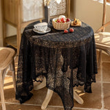 2025 new lace tablecloth white retro round table square tablecloth coffee table household French cover