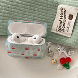 Cherry Wavy Earphone Case with Pendant For Airpods Pro 2 Pro2 Wireless Headphone Cover For AirPod 1 2 3 Air Pods Headset Box