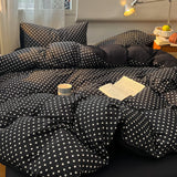 3/4PCS Dark Goth Bedding Set Black Cat Pine Tree Puff Gauze Duvet Cover Set for Goth Girl Bedroom Decoration King Queen Size