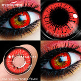 1Pair Cosplay Colored Contact Lenses Vampire Red Eyes Contact Anime Blue Purple Eyes Beauty Makeup Lenses For Halloween
