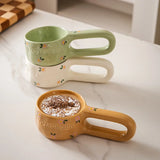 200ml Long Handled Ceramic Cup for Home Use Heat-resistant Breakfast Oatmeal Coffee Cup Handmade Milk Cup Kitchen Accessories