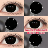 Eye Eyes Color Contacts Colored Contact Lenses Lens Small Pupil Cosmetics Cosplay Black 2Pcs 12 Months 1 Year Yearly Use
