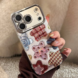 Korean Colorful Stars Glitter Plating Phone Case For iPhone 17 Air 16e 15 14 13 12 11 Pro Max XS X XR 7 8 Plus Shockproof Cover