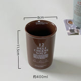 400ml Korean Style Ceramic Water Cup Ins Style Letter Juice Drinkware Exquisite Round Hand-held Mug Household Casual Coffee Cups