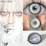 2PCS Halloween Cosplay Graduated Contact Lenses Anime Koi Silver Green Contact Lenses Red Pupils Lenses14.5mm Yearly