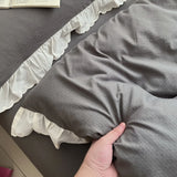 Princess Style Bedding Sets INS Ruffle Lace Bow Quilt Cover Home Romantic Bedclothes Decor Woman Girls Bedroom Duvet Cover 4pcs