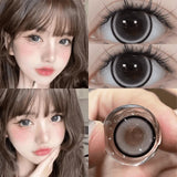 1Pair Color Contact Lenses With Myopia Brown Eyes Natural Colored Beauty Pupils for Natural Effect Eyes Graduated Lenses