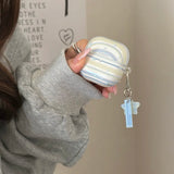 Ins Blue Stripe Star Pendant Earphone Case For Huawei FreeClip 2 Case for FreeBuds 7i 6i 5i SE2 SE3 Soft Protective Cover funda