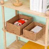 Rural Handmade Woven Storage Basket Large Capacity Rectangular Cosmetics Storage Box Household Snack Storage Box Wardrobe