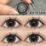 2Pcs New Colored Contact Lenses with Prescription Myopia Degree 0.00- 8.00 Grey Purple  Lens Eye Beauty Pupil Soft Lens