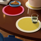 Vibrant Dopamine Color Placemat Rainbow Pattern Absorbent Anti-Slip Heat Resistant Mat Creative Dining Table Cushion Desk Decor