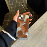Blue brown motting phone case for iphone 14pro 15pro 16promax 13 16 15 12 pro max 13pro 14 vintage autume winter glacier shell
