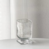 Ikeehome  180ml Retro Square Glass Cups Short Foot Drinkware Multicolored Kitchen Glass Juice Bubble Water Espresso Cups Kitchenware Gifts