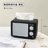 Retro Resin Tv Tissue Boxex Home Living Room Tissue Case Kitchen Countertop Tissue Storage  Multifunctional Napkin Storage Boxes