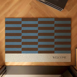Colorful Striped Wire Loop Mat Easy-Clean Stain-Resistant Rug for Patio Balcony Laundry Room