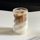 300ML Simple Double-layer Glass Cup Heat Cold Resistant Anti-scalding Coffee Cup Milk Brandy Wine Mug Cafe Accessories