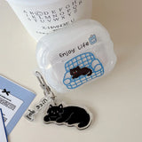 Sofa cat case For Apple Airpods 4 cute headphone accessories Air Pod 1/2 Airpods 3 pro pro2 cover with pendant airpods4 case