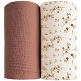 2PC/Set Baby Swaddle Blanket Bedding Soft Cotton Muslin Receive Blankets for Newborn Baby Wrap Stroller Cover Babies Acceesories