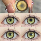 2pcs New Colored Contact Lenses for Eye Anime Eye With Degree Yellow Contacts Lenses Halloween Pupils Makeup Contact Lens