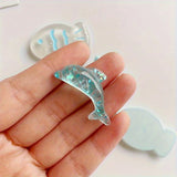 7pcs Geometric Starfish Shell Fish Dolphin Resin Fridge Magnets - Cute Ocean-Themed Decor for Kitchen, Office