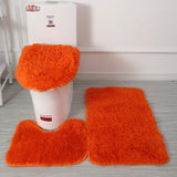 3Pcs/set Bath Mat Set Soft Fluff Shower Carpet Non-slip Floor Mat for Bathroom Toilet Rugs Toilet Lid Cover Bathroom Products