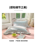 Korean StyleFloral Printed Summer Quilt Soft Skin-friendly Comforter Adults Single Double Washable Summer Lightweight Quilt 1PC