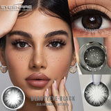 1 Pair Big Eyes Black Lenses Natural Gray Lenses Color Contact Lenses Eyes with Green Beautiful Pupils Lenses Yearly