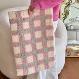 Long Tufted Grids Living Room Carpet Bathmat Bedside Rug Soft Bedroom Cloakroom Bathroom Mat Floor Pad Aesthetic Home Decor
