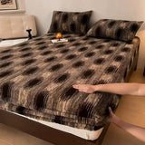 Ikeehome  New Fall and Winter Thickened Rabbit Plush Single Fitted Sheet Warm Fitted Sheet Anti-Slip Anti-Static Bed Cover