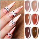 7.5ML Amber Moonlight Cat Magnetic Gel Nail Polish WaterLight Cat Eye Gel Soak Off Semi-Permanent Nail Art Varnish For Manicure