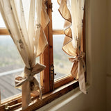 Romantic Style Roses Pattern Ruffle Curtain Enclosure Kitchen Door Curtains Cafe Living Room Window Kitchen Curtain Decoration