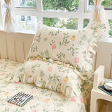 2pcs Flower Prints Ruffles 100% Cotton Pillowcases 48x74cm Sizes Cushion Cover for Bed Floral Style Adults Kids Pillowslip 베개커버