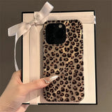 Cute Leopard Print Clear Phone Case For iPhone 16 15 14 13 12 11 Pro Max 15 Pro XS XR X 7 8 Plus Shockproof Silicone Soft Cover