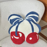1pcs Beautiful Cherry Ring Velvet Pillow Comfortable and Soft Bedroom Office Cushion Living Room Sofa Multi-purpose Cushion