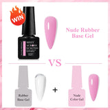 7ml Rubber Base Nail Gel Polish Nude Milky White DIY Nail Art Soak Off Gel Polish Semi Permanent Painting UV Vernis