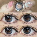 1 Pair New Color Contact Lenses Degree High Quality Blue Eyes Colored Lens Makeup Beautiful Pupil Yearly Use