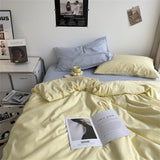 Hot Bedding Set Bedroom Decor Washed Cotton Double Duvet Cover Set Duvet Cover Flat Sheet Quilt Cover Pillowcase Home Textiles