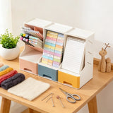Multilayer PlasticInclinedPenHolderMultiFunctionalDesktopDrawerStorageBox for HomeDormOfficeDeskCosmeticBrushStationeryOrganizer