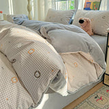 Ikeehome  new pure cotton cotton milk fleece thermal single quilt cover household dormitory bedding, no pillowcase and bed sheet