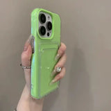 Luxury 2in1 Card Bag Candy Phone Case For iPhone 17 12 13 14 15 16 Pro Max 11 TPU + PC Wallet Shockproof Bumper Back Cases Cover