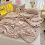 Korean Style Summer Cool Quilt For Girl Skin-friendly Washed Cotton Air Conditioning Quilt Breathable Soft Blanket Home Textiles