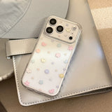 Korean Colorful Flowers Butterfly Pattern Phone Case for iPhone 17 16 15 13 14 12 Pro Max Clear Shockproof Protective Soft Cover