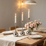 Silver Metal Candle Holder,Romantic Wedding Festival Dinner Table Candlelight,Hotel Living Room Home Decoration Candlestick