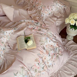 Floral Print Egyptian Cotton Bedding Sets Bed Linens Queen King Ru Size Underwear