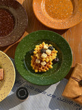 Nordic Ceramic Splashed Ink Plate Household Colored Breakfast Bread Disc High-end Restaurant Dessert Plates Niche Dot Tableware