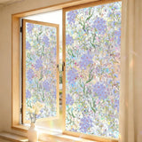 PVC Window Privacy Film Translucent Static Cling Film Static Stained Glass Cling Removable Floral Window Privacy Film