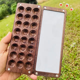 1pcs Portable Wooden Handmade Watercolor Paint Box Empty Box Mini Black Walnut/cherry Paint Palette Painting Supplies